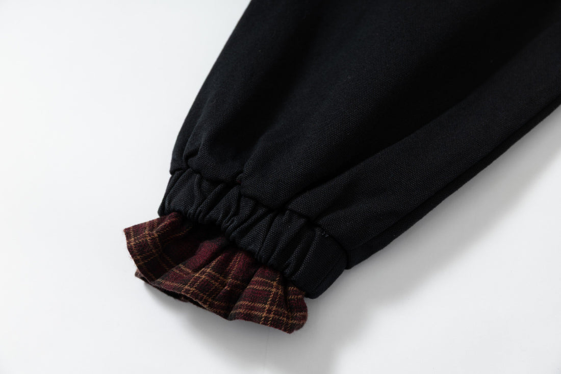3-6-5.shop Plaid-Lined Zip Hoodie
