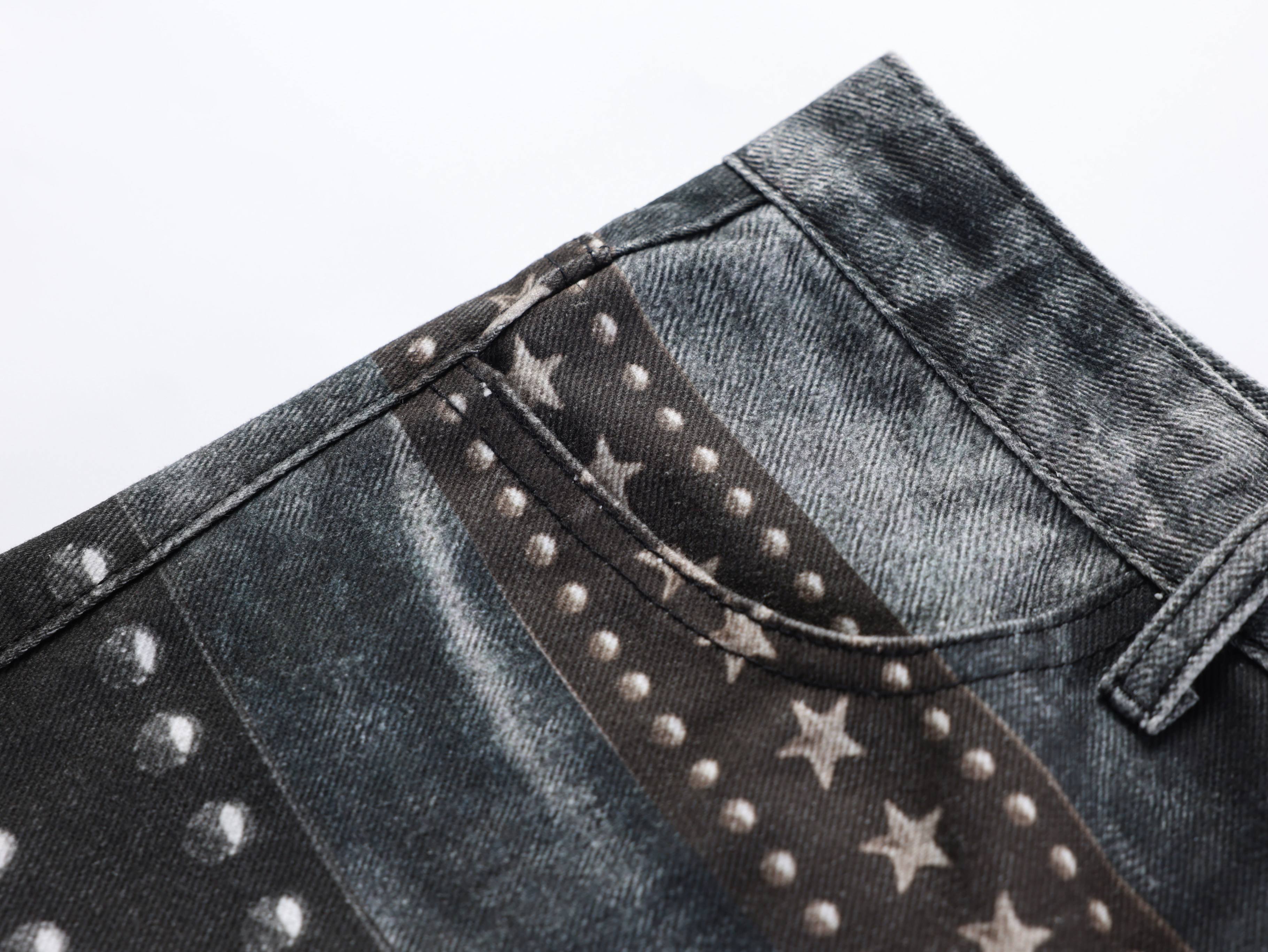 3-6-5.shop Washed Studded Wide-Leg Jeans