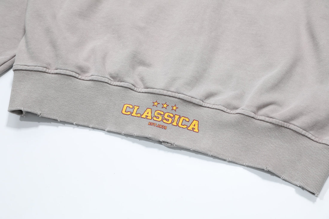 3-6-5.shop Vintage Crest Zip Hoodie