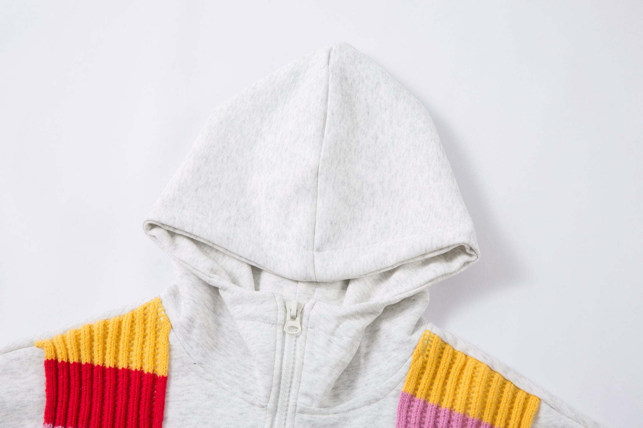 3-6-5.shop Color-Block Scarf Hooded Zip Jacket