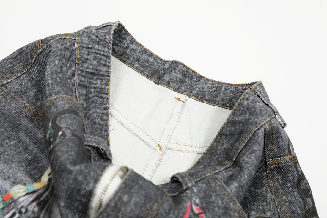 3-6-5.shop Chain Graphic Denim Shorts