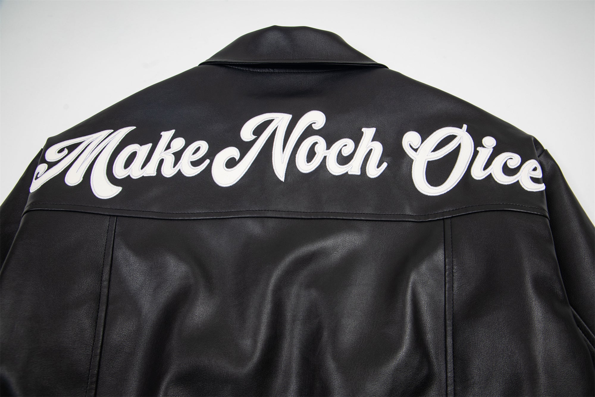 3-6-5.shop Vintage Lettering PU Jacket