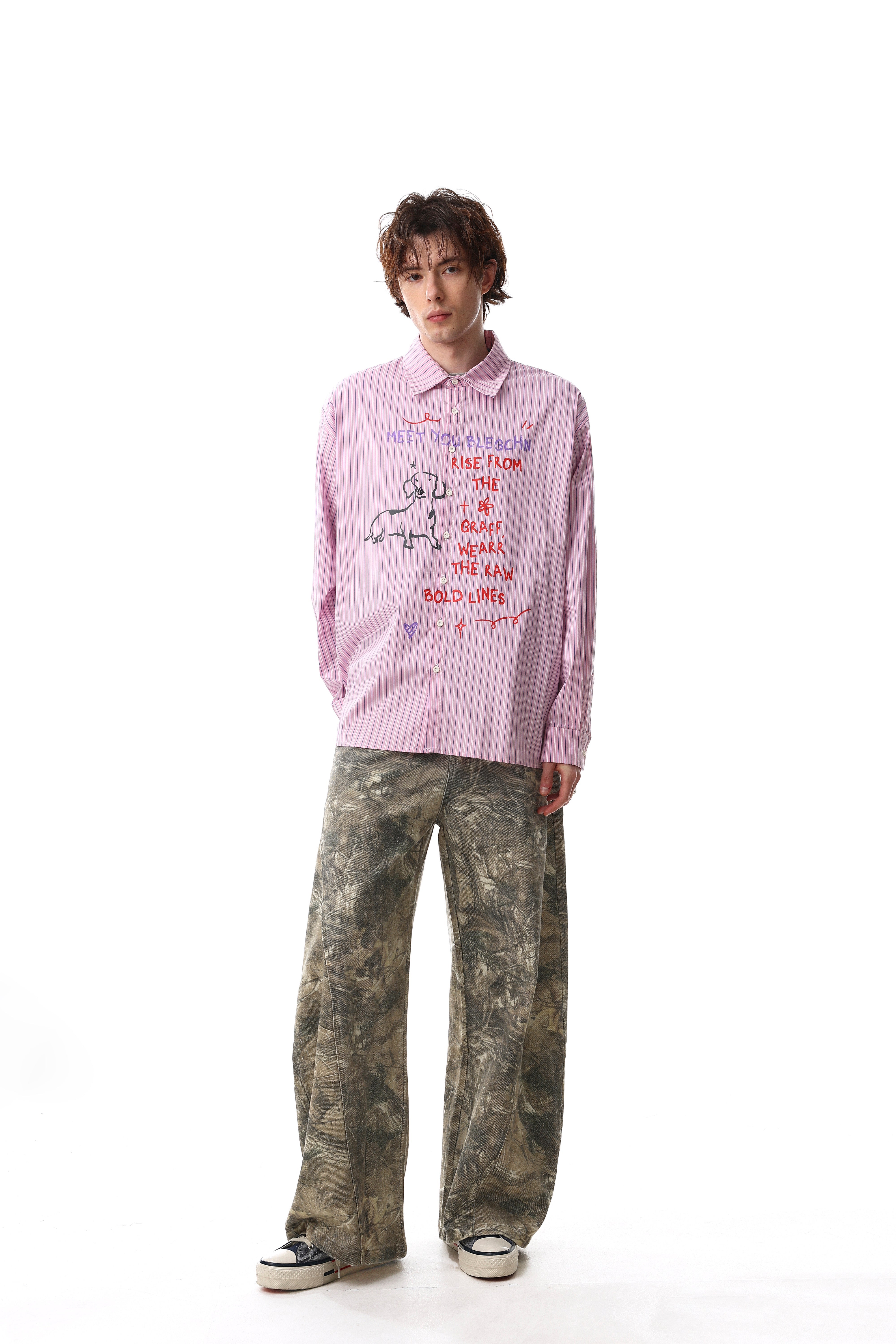 3-6-5.shop Handwritten Stripe Shirt