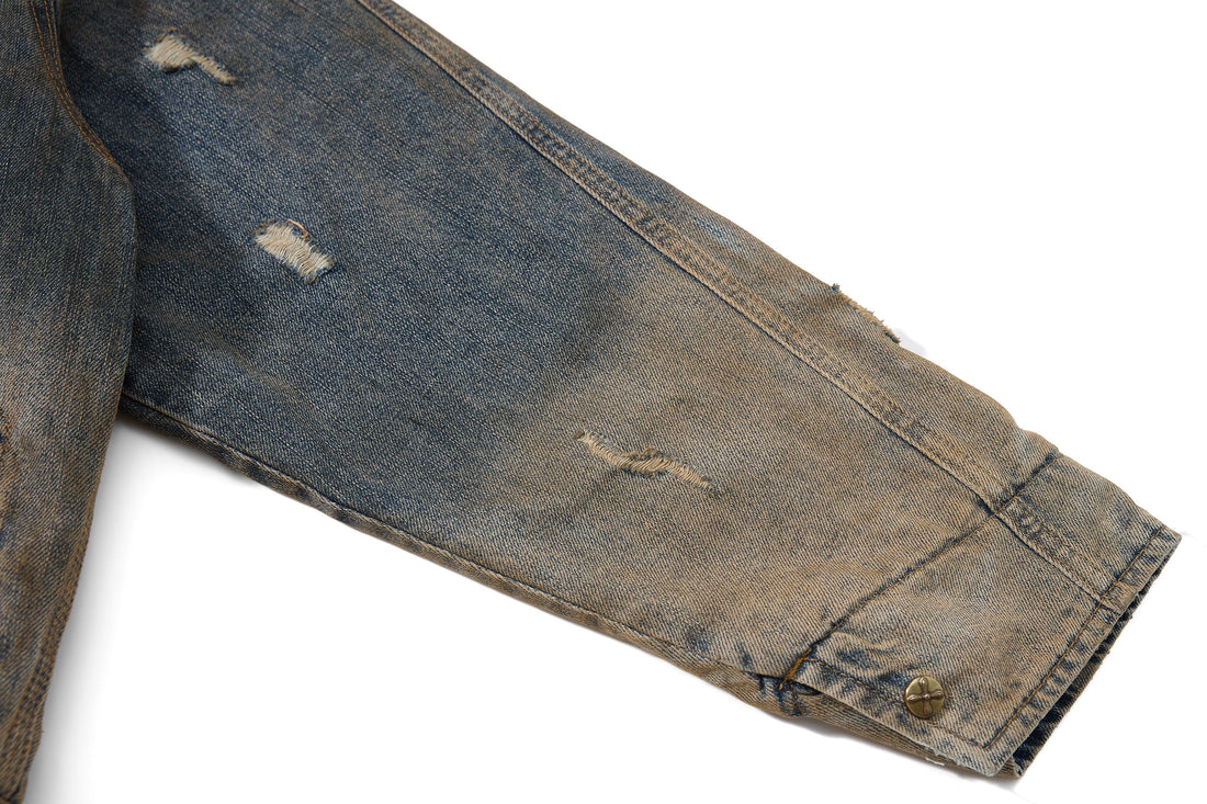 3-6-5.shop Vintage Distressed Denim Jacket