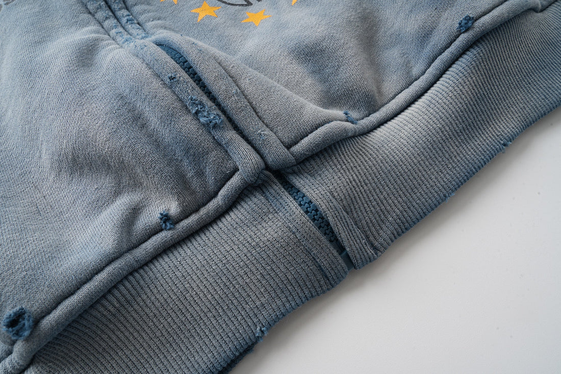 3-6-5.shop Vintage Graphic Zip-Up Hoodie