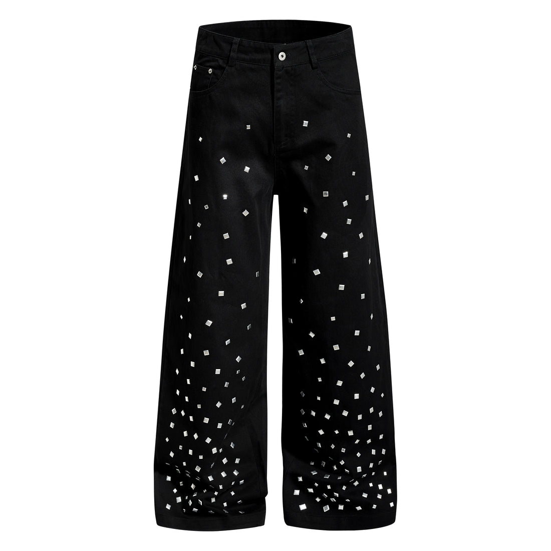 3-6-5.shop Stud Detail Wide-Leg Pants
