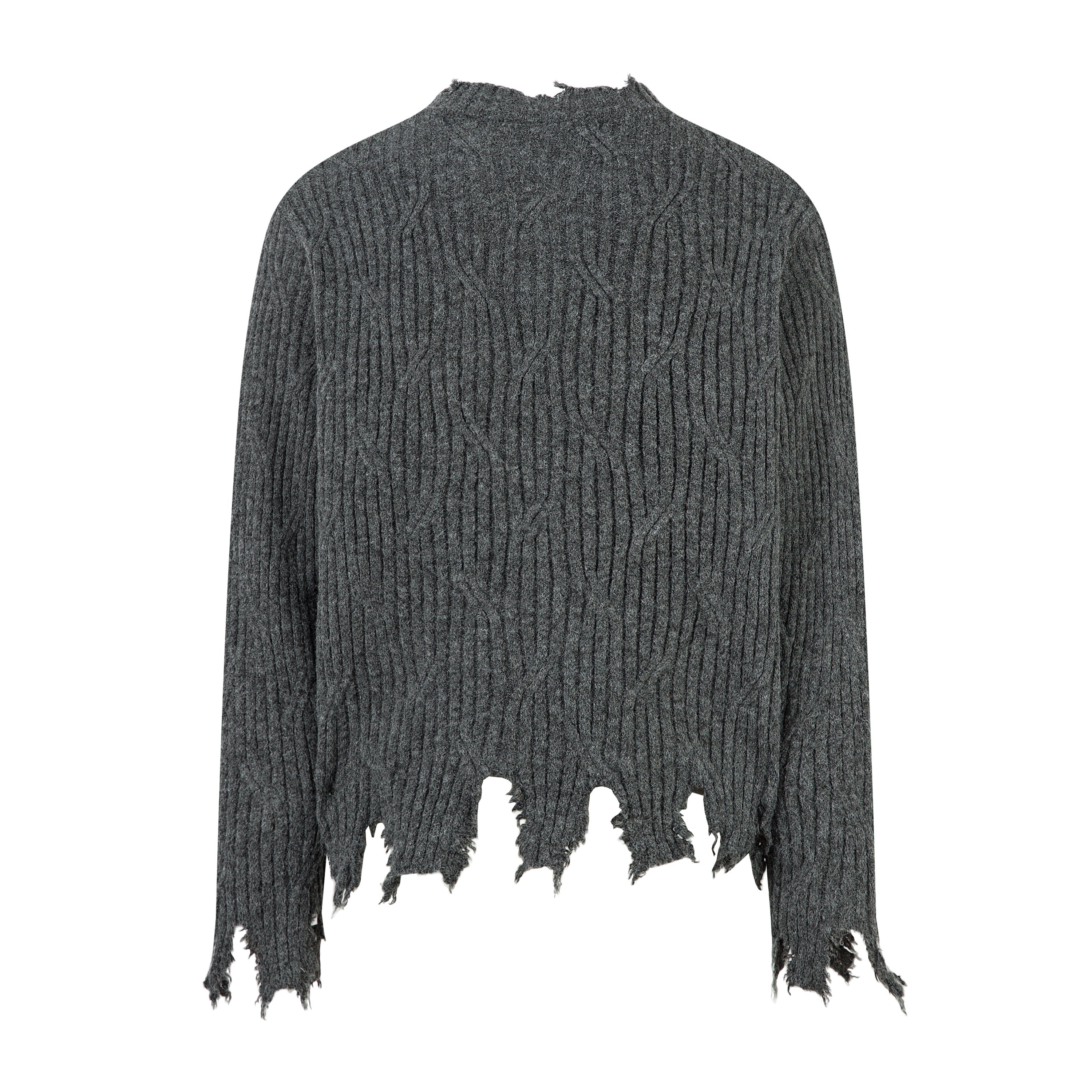 3-6-5.shop Distressed Ribbed Henley Knit