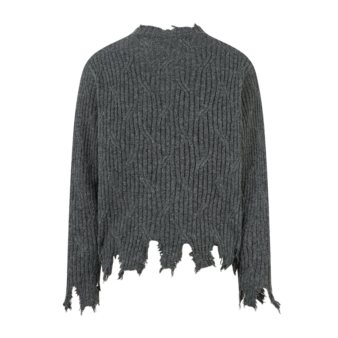 3-6-5.shop Distressed Ribbed Henley Knit