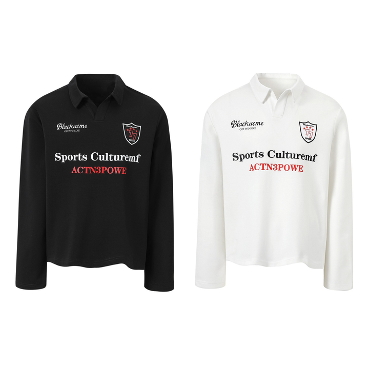 3-6-5.shop Sports Crest Long-Sleeve Polo