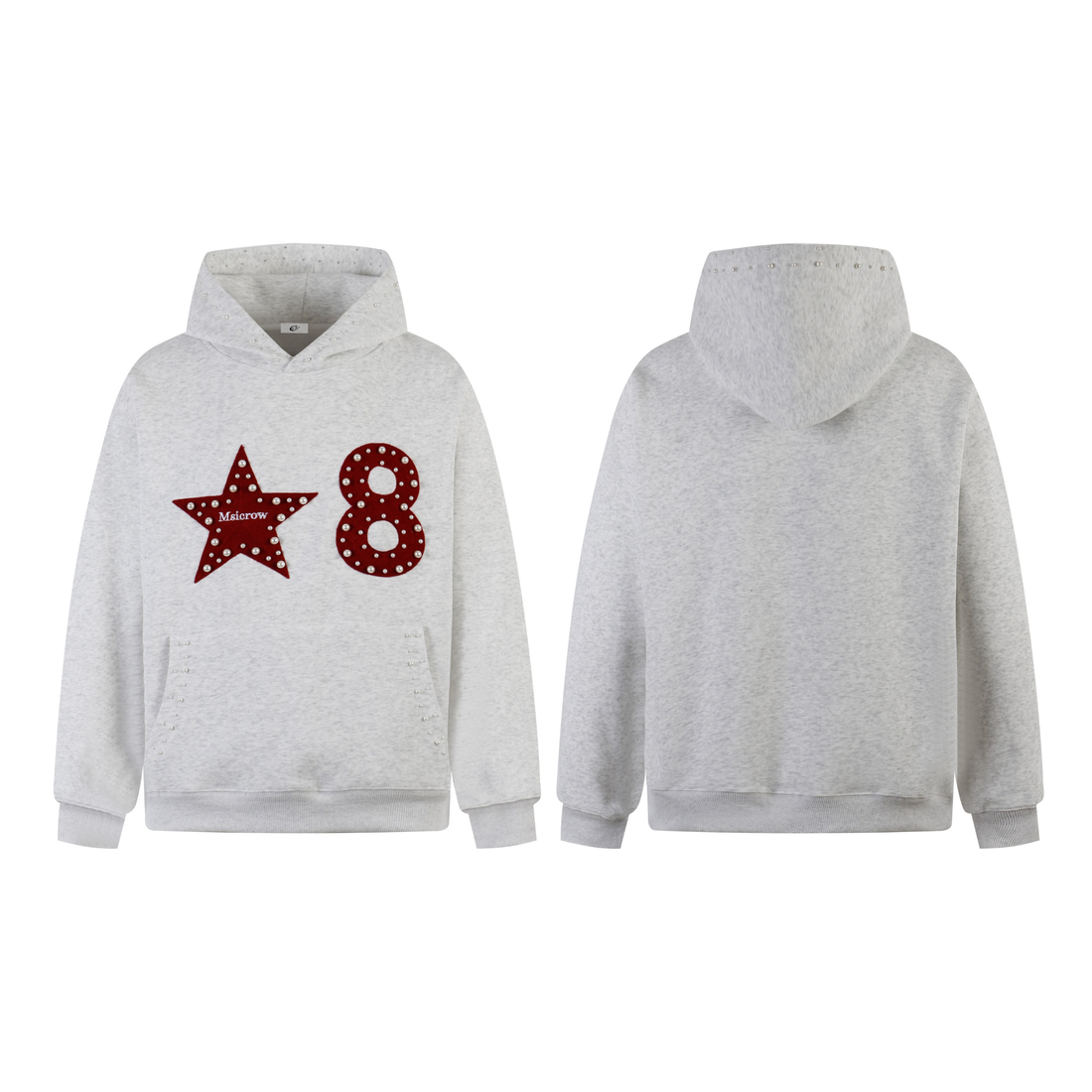 3-6-5.shop Star & Number Appliqué Hoodie