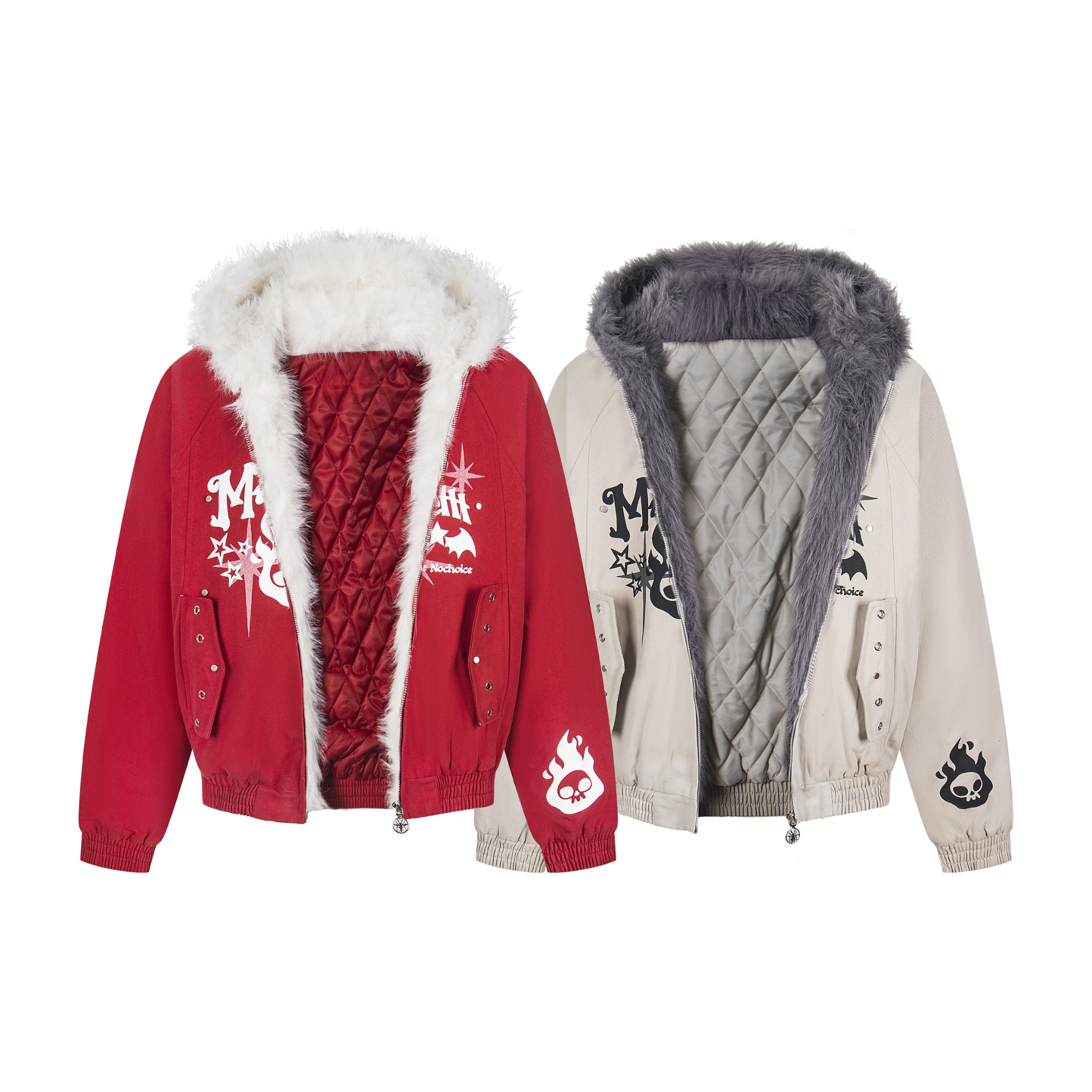 3-6-5.shop Faux Fur Collar Quilted Jacket