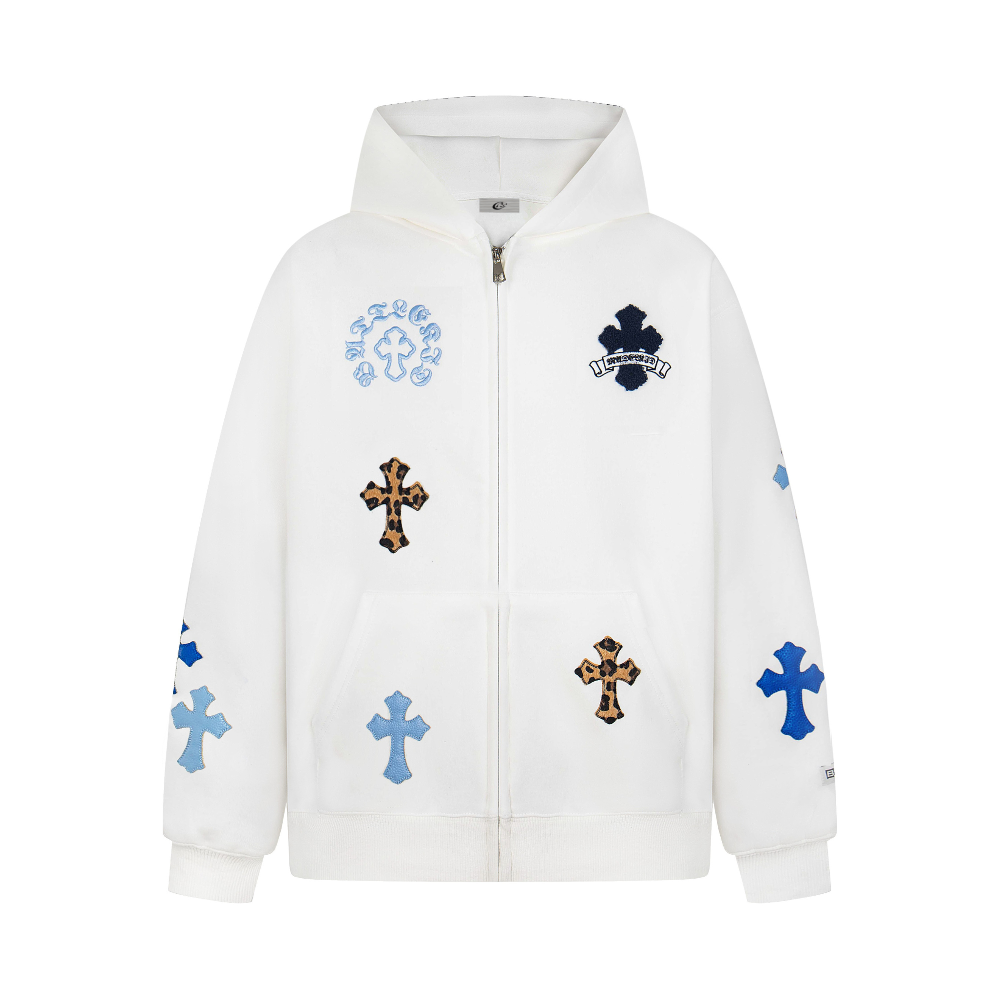 3-6-5.shop Cross Patch Full-Zip Hoodie