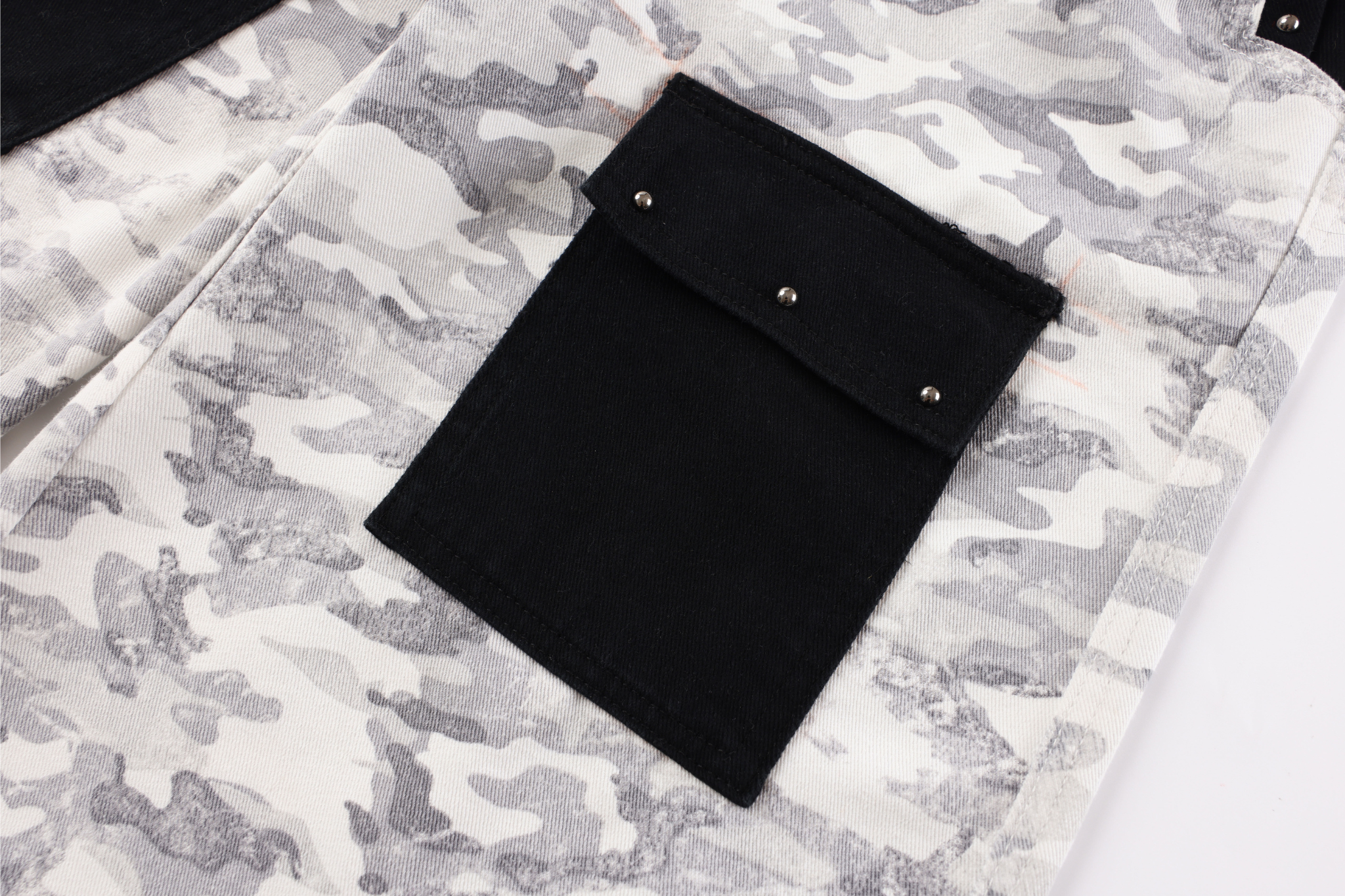 3-6-5.shop Camo Patchwork Cargo Curved Pants