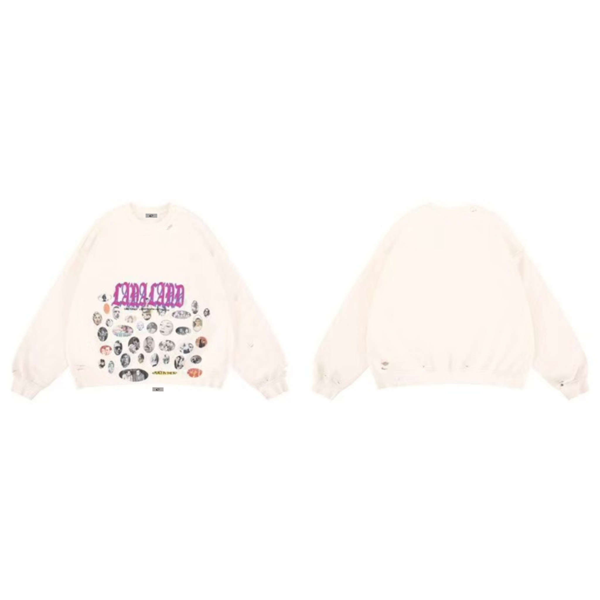 3-6-5.shop Retro Faces Graphic Sweatshirt