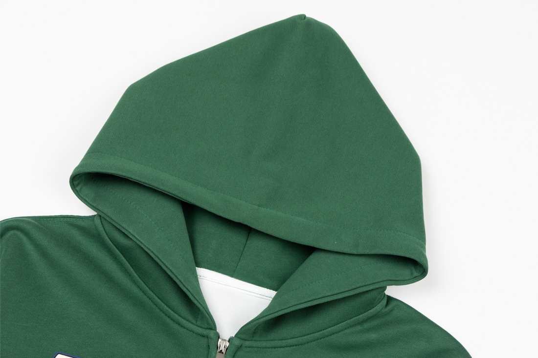 3-6-5.shop Crest Patch Zip-Up Hoodie