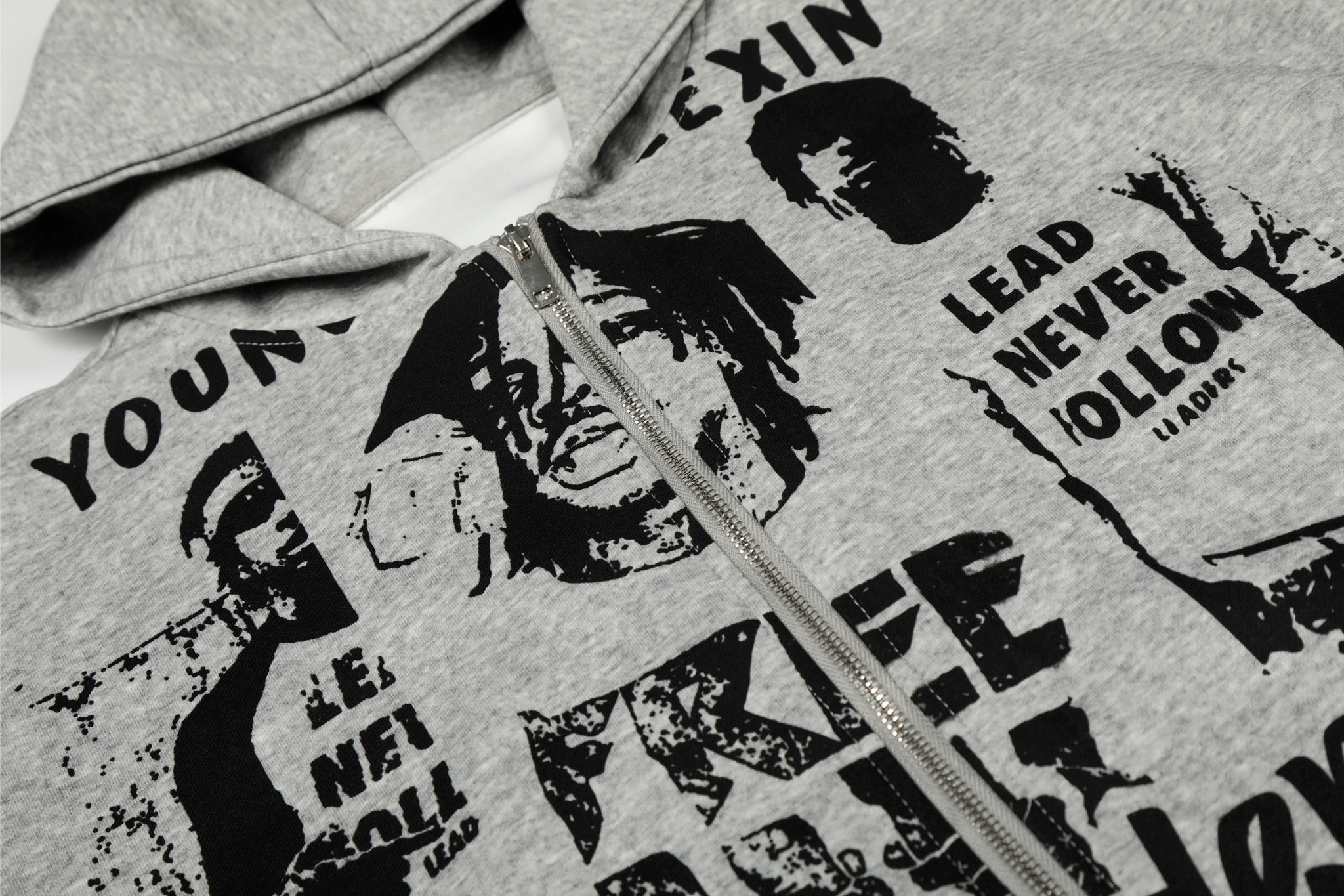 3-6-5.shop Street Manifesto Graphic Zip Hoodie