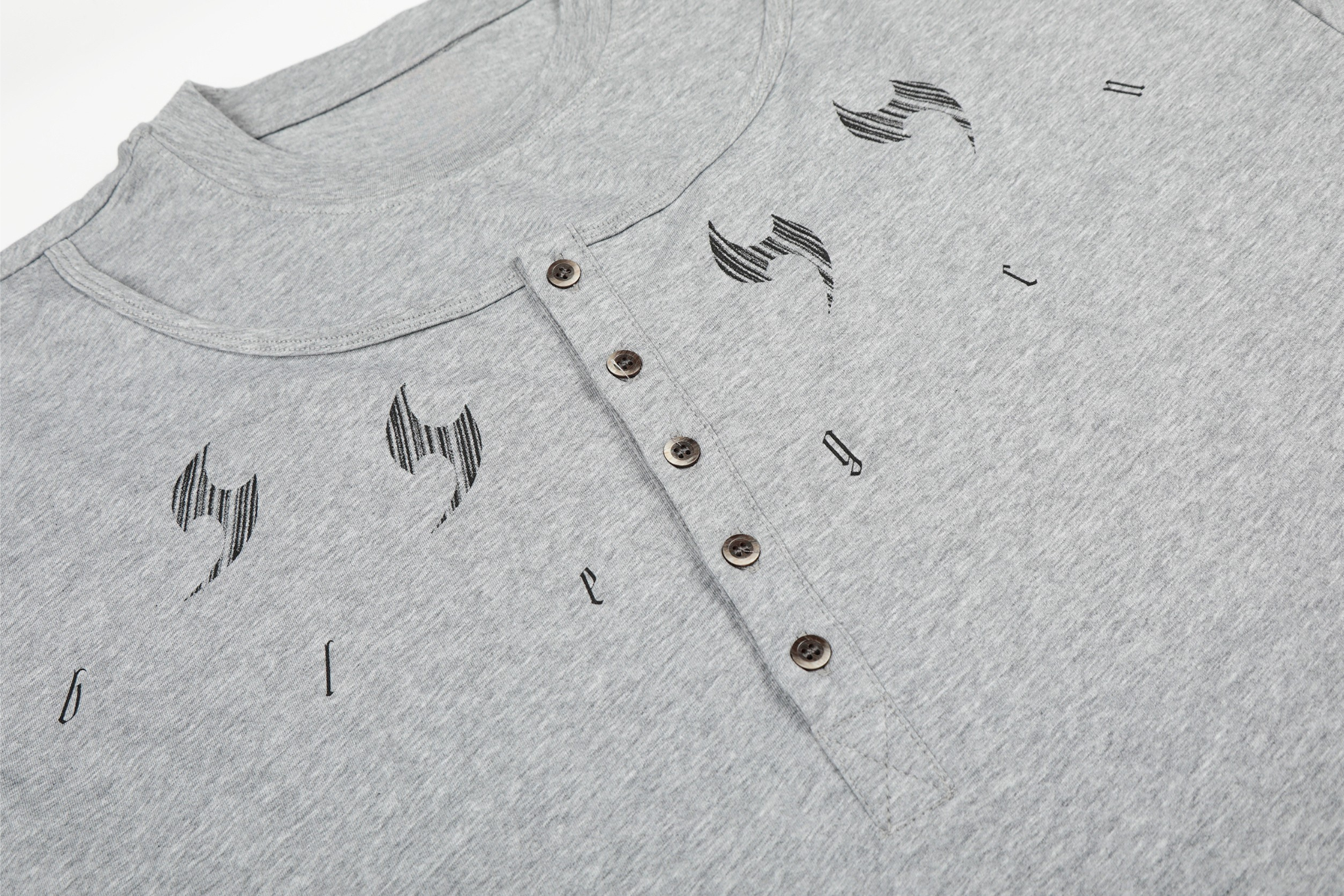 3-6-5.shop Graphic Henley Long Sleeve Tee