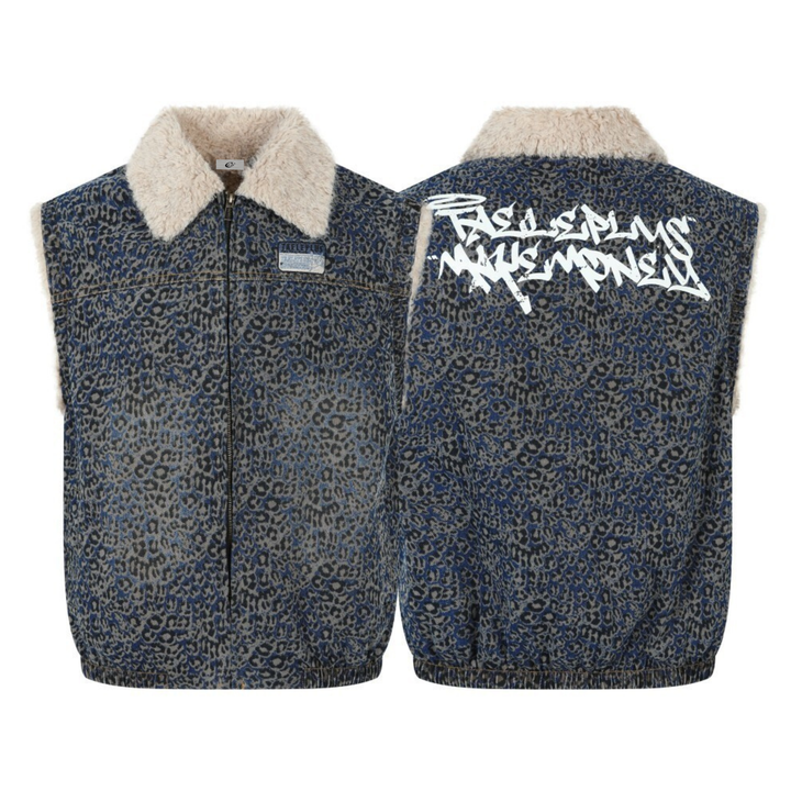 3-6-5.shop Leopard Sherpa Collar Vest