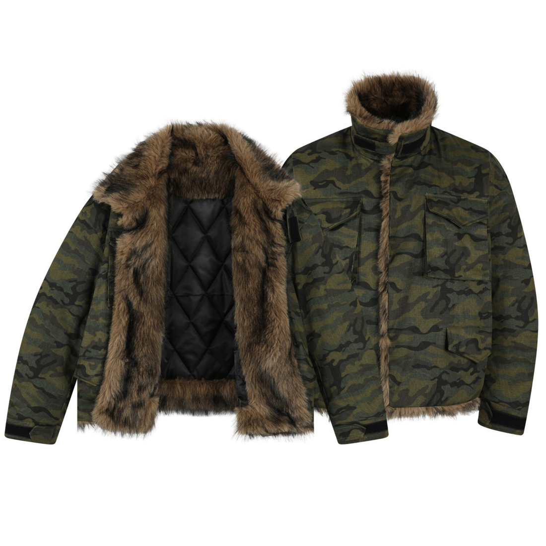 3-6-5.shop Camo Fur-Lined Jacket