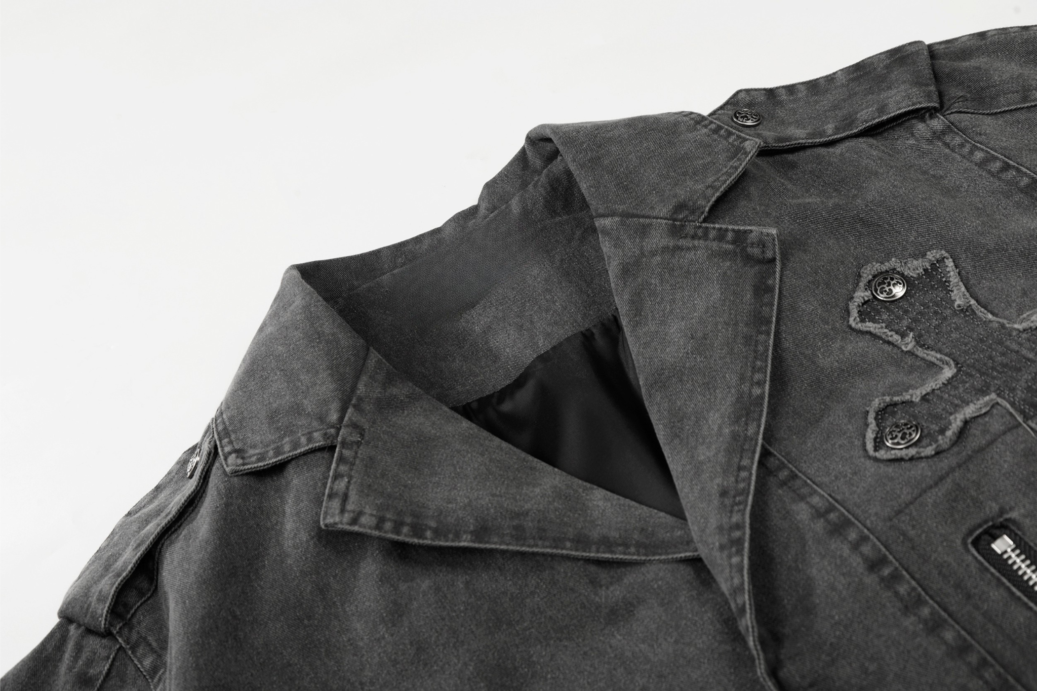 3-6-5.shop Vintage Cross Detail Jacket