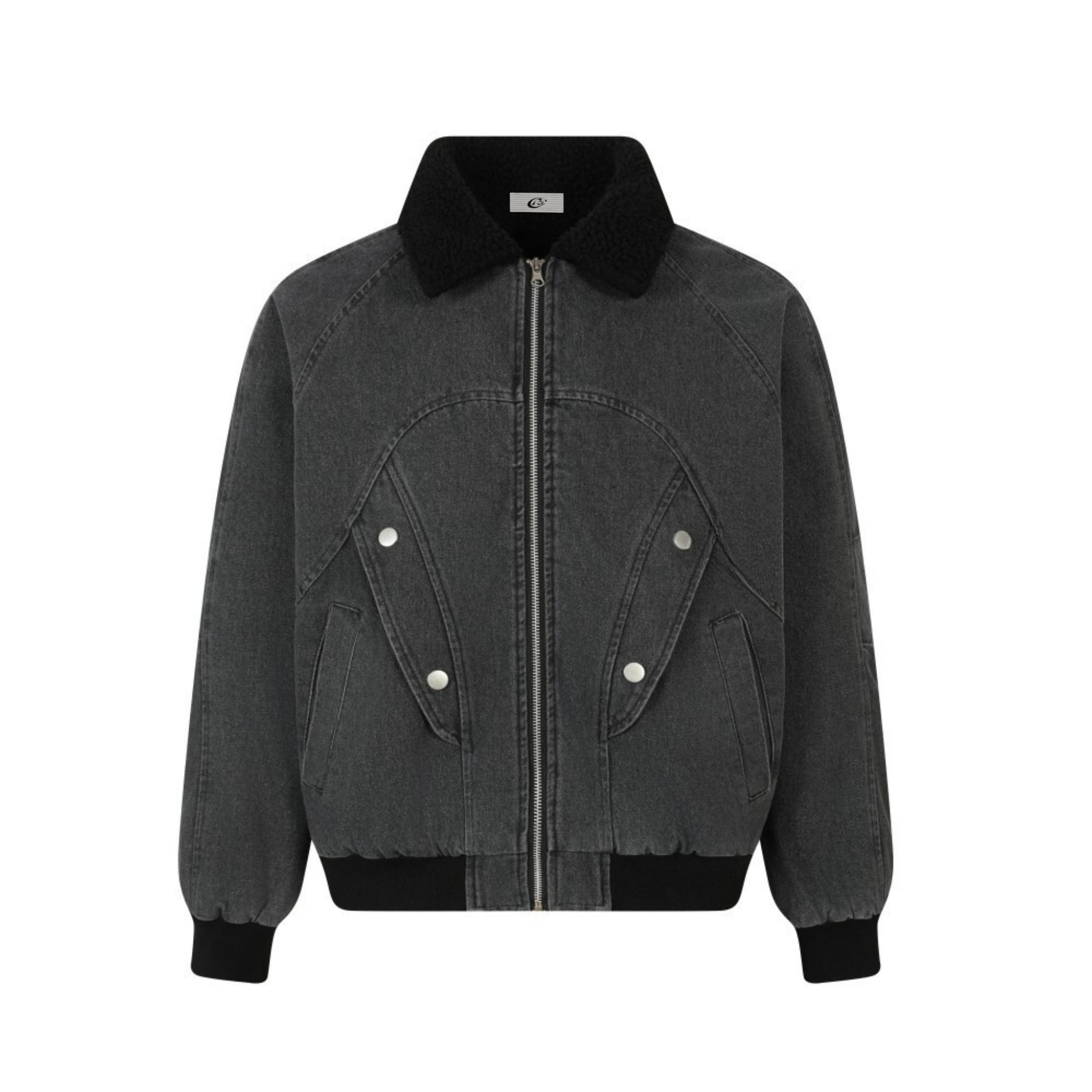 3-6-5.shop Quilted Denim Sherpa Jacket