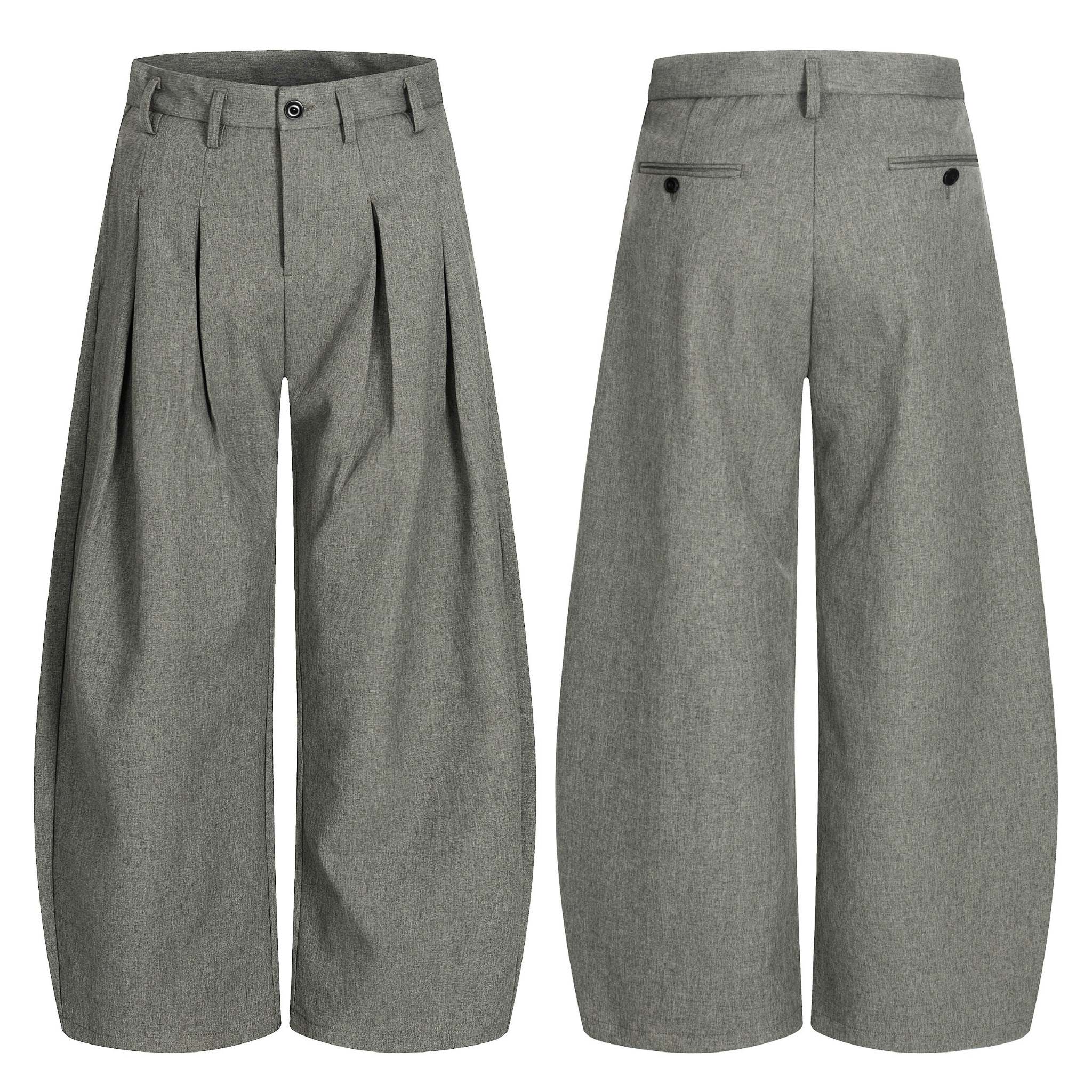 3-6-5.shop Structured Pleated Balloon Trousers