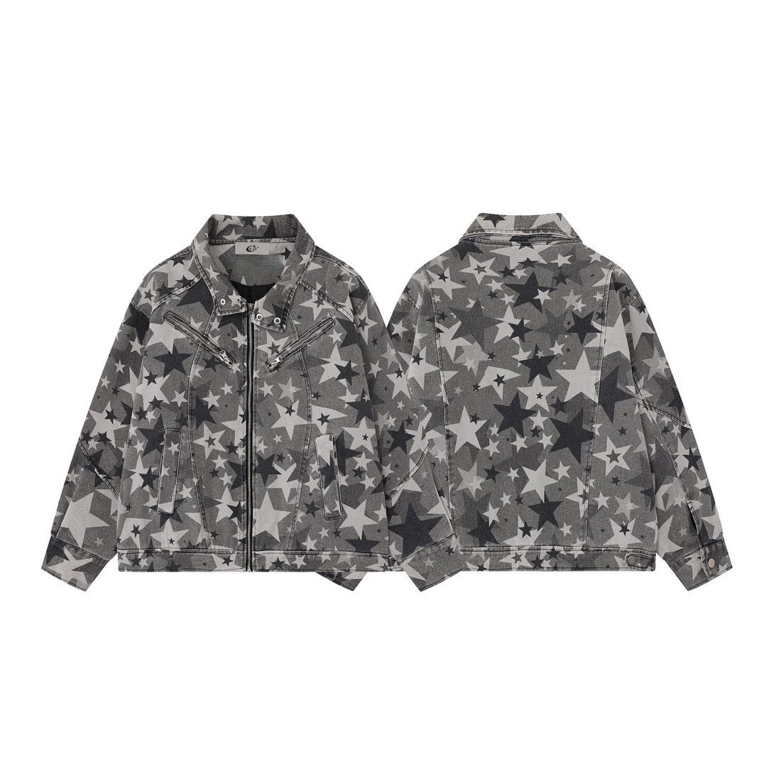 3-6-5.shop Star Pattern Denim Jacket
