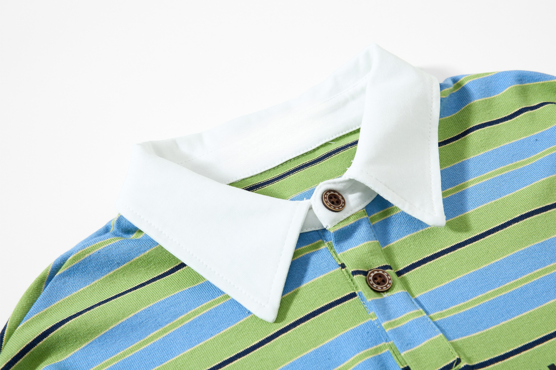 3-6-5.shop Striped Graphic Layered Polo