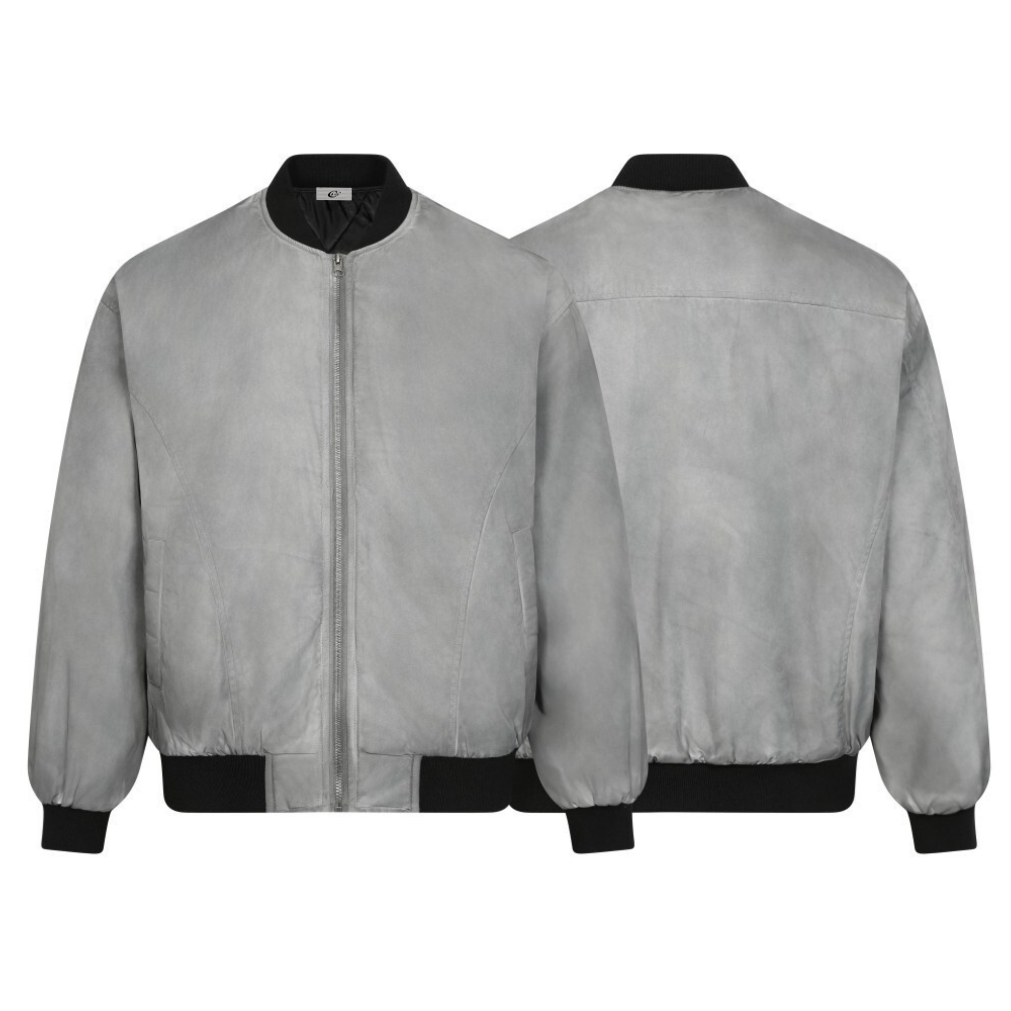 3-6-5.shop Washed Grey Bomber Jacket
