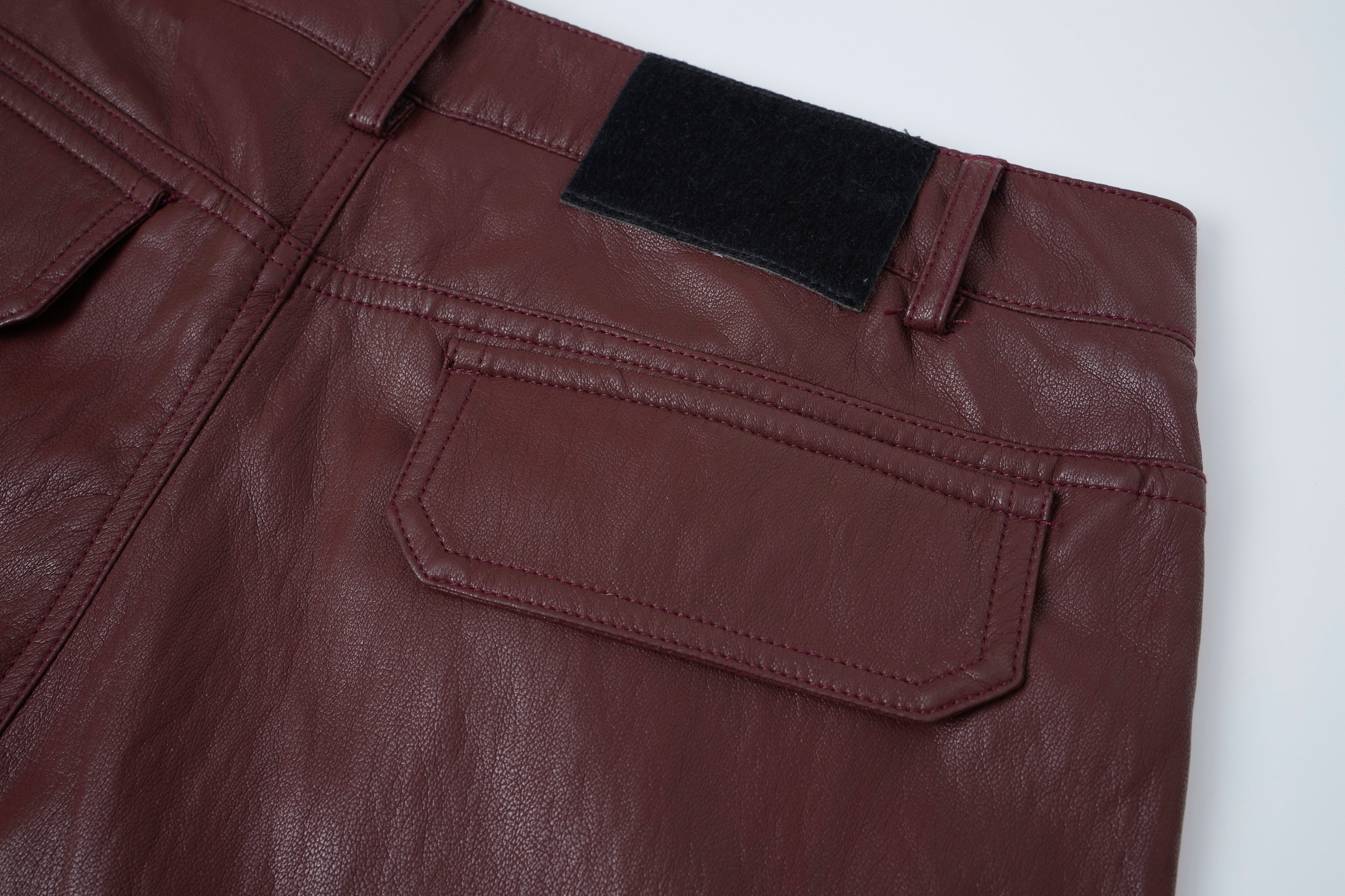 3-6-5.shop Leather Utility Cargo Shorts