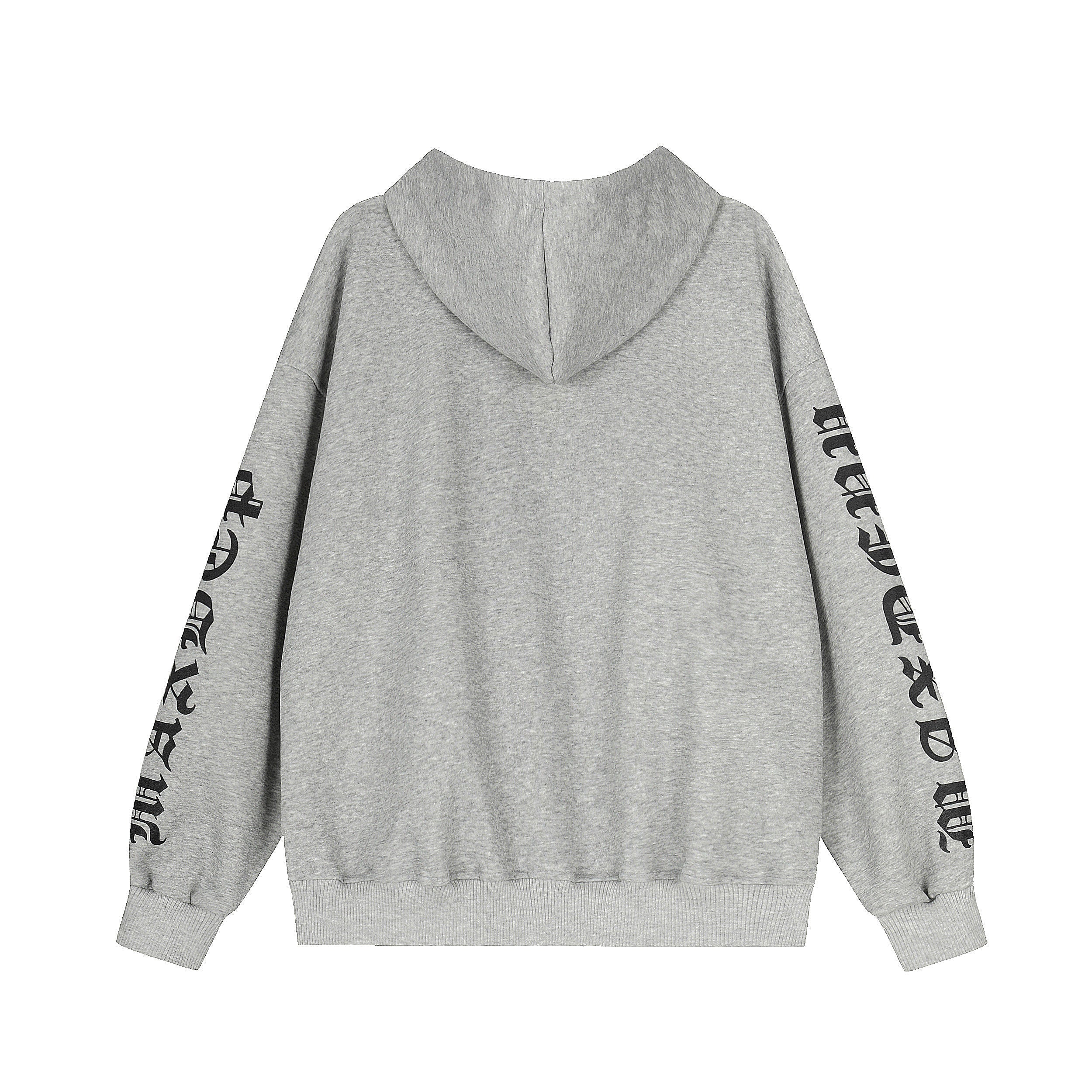 3-6-5.shop Distressed Graphic Zip Hoodie