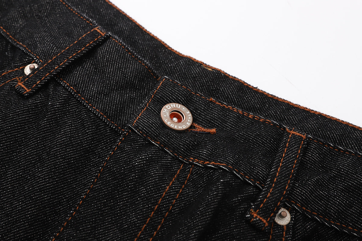 3-6-5.shop Curved Rivet Denim Pants
