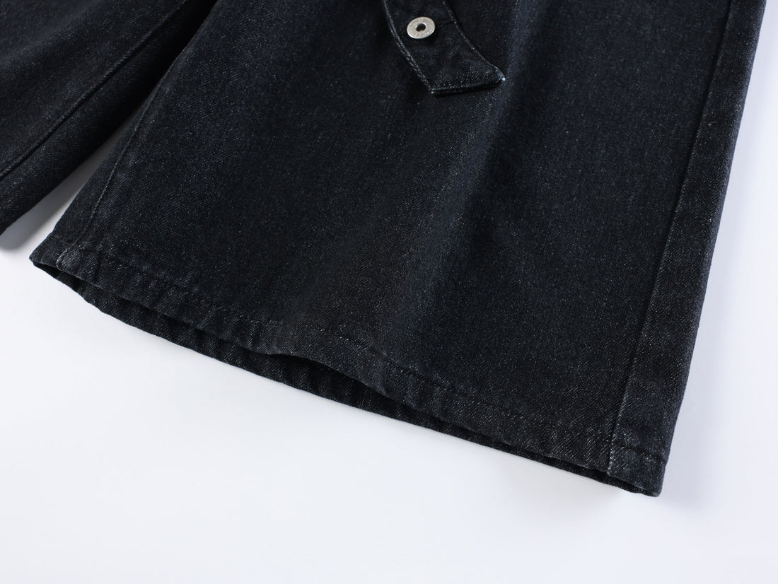 3-6-5.shop “Arc Button Wide Denim Shorts”