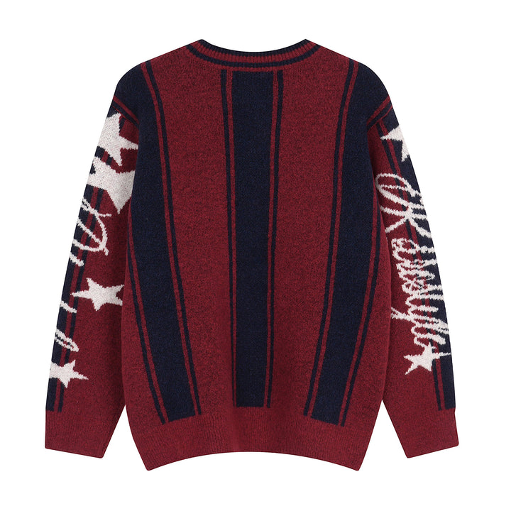3-6-5.shop Retro Varsity Wool-Blend Knit Sweater