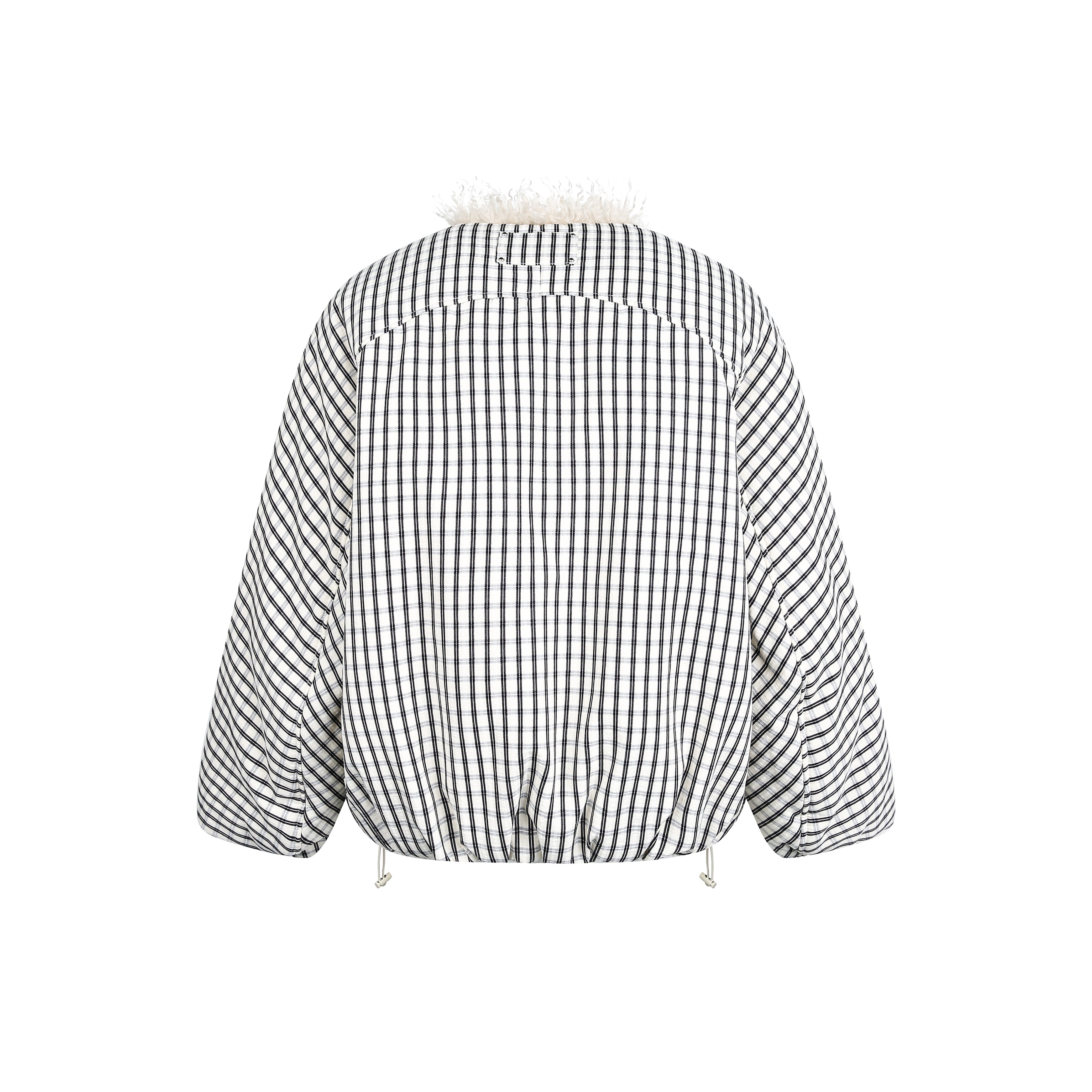 3-6-5.shop Checkered Faux-Fur Lined Jacket