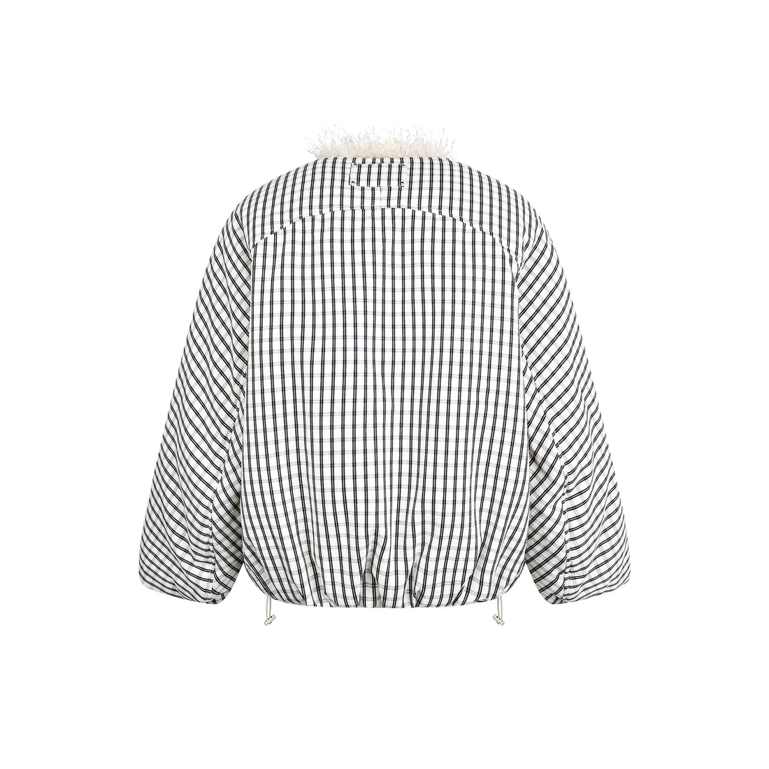 3-6-5.shop Checkered Faux-Fur Lined Jacket