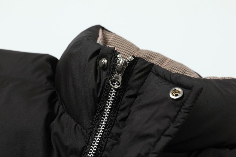 3-6-5.shop Reversible Check Puffer Jacket