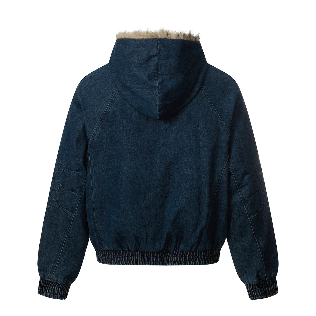 3-6-5.shop Detachable Fur-Collar Denim Jacket