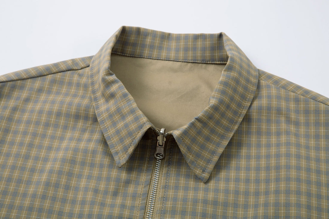 3-6-5.shop Reversible Check Panel Jacket