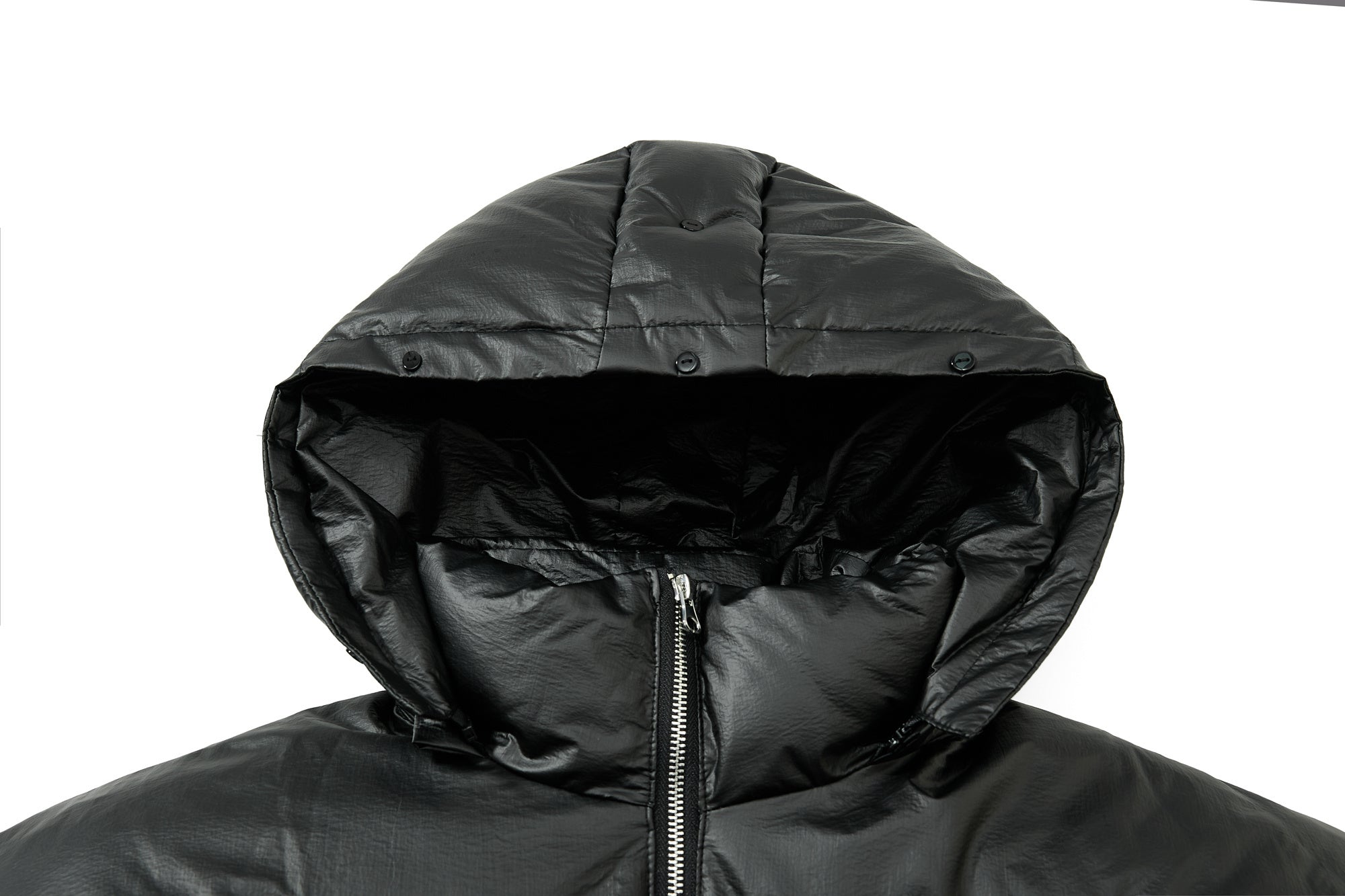 3-6-5.shop Shiny Fur-Trim Embroidered Puffer Jacket