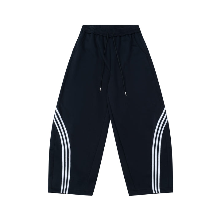 3-6-5.shop Curved Stripe Wide-Leg Track Pants