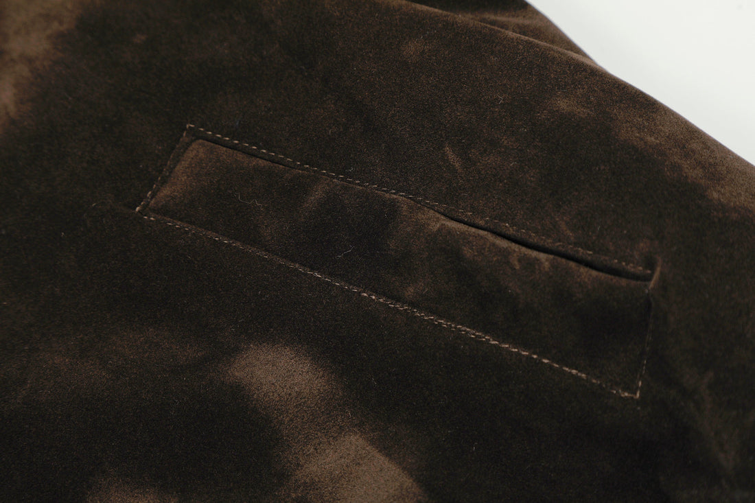3-6-5.shop Embroidered Suede Metal Clasp Jacket