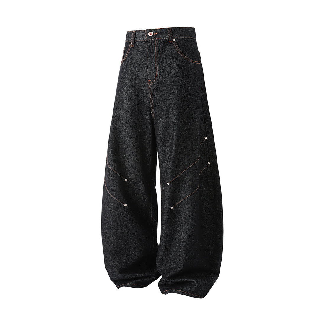3-6-5.shop Curved Rivet Denim Pants