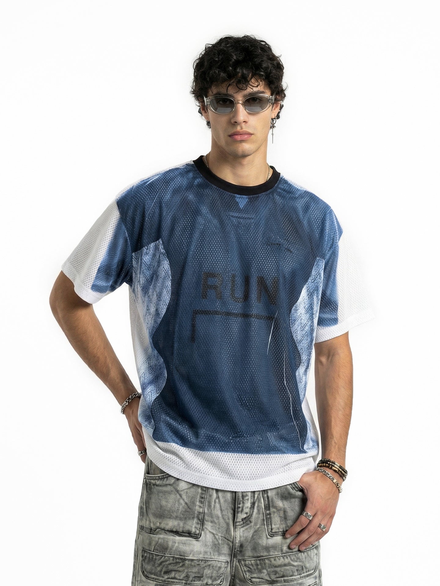 3-6-5.shop Run Graphic Mesh Jersey