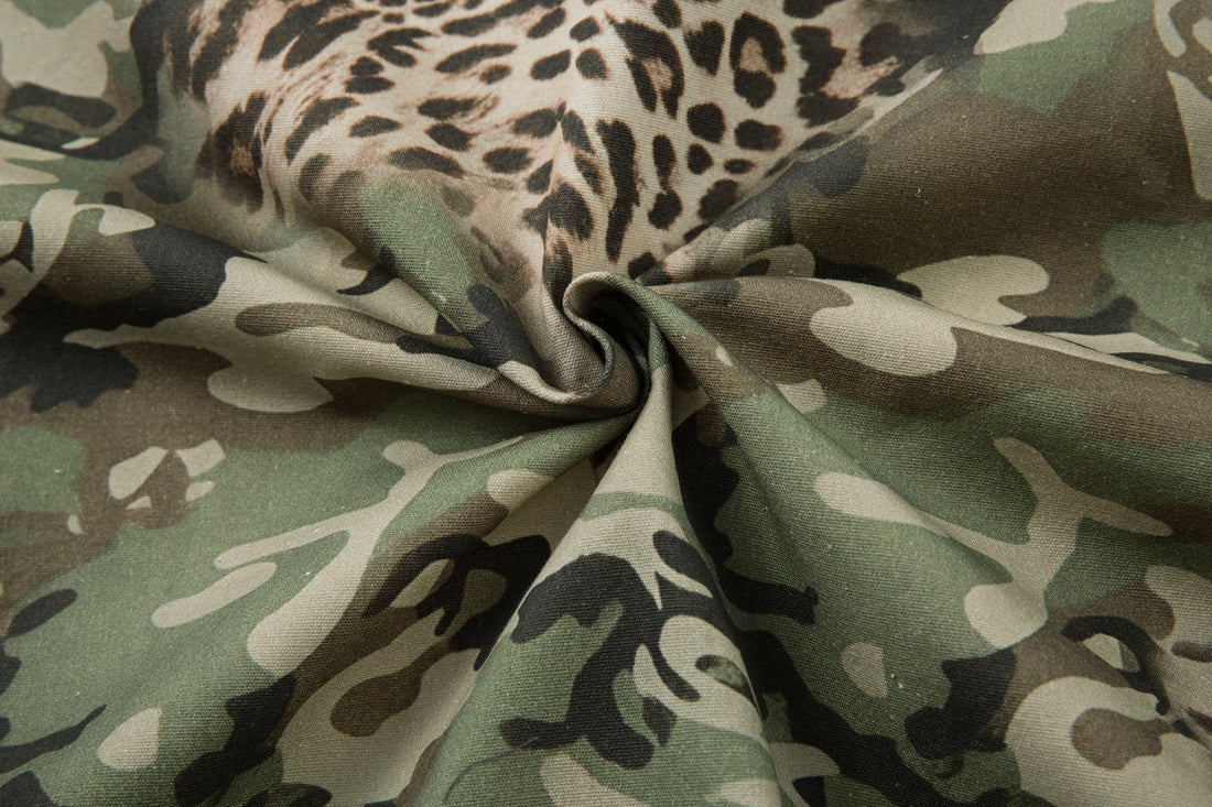 3-6-5.shop Layered Camo-Leopard Short-Sleeve Shirt