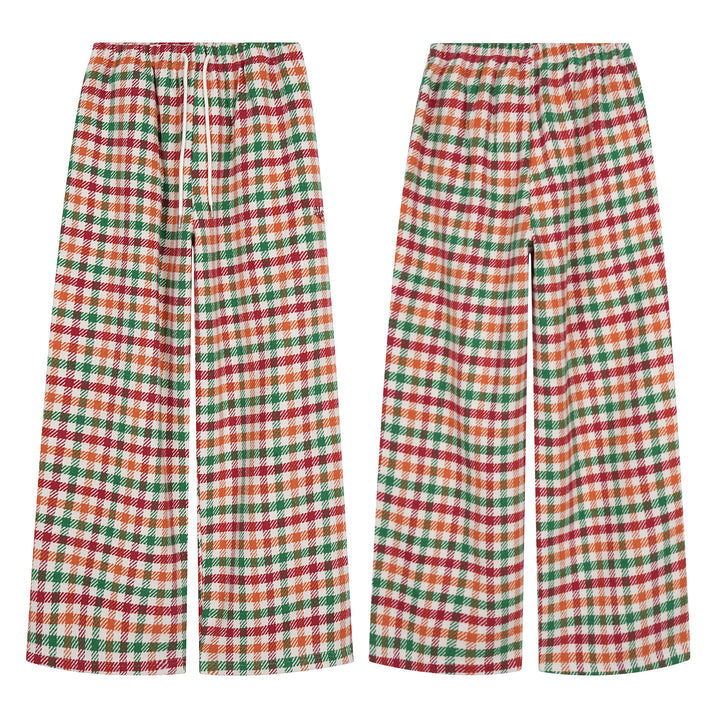 3-6-5.shop Vintage Plaid Wide-Leg Pants