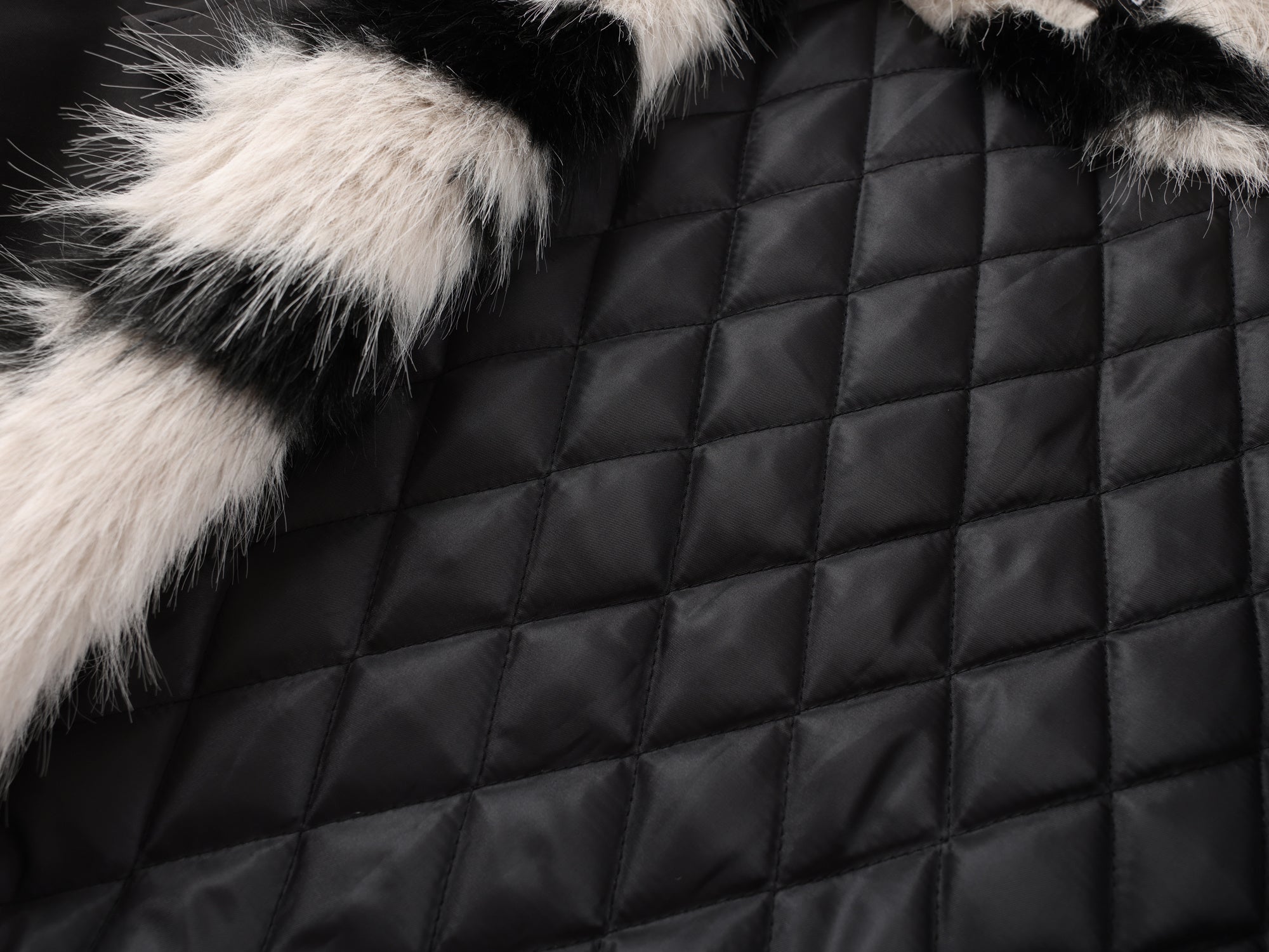 3-6-5.shop Zebra Fur-Lined Bomber Jacket