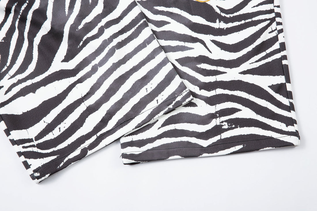 3-6-5.shop Zebra Patch Barrel Pants