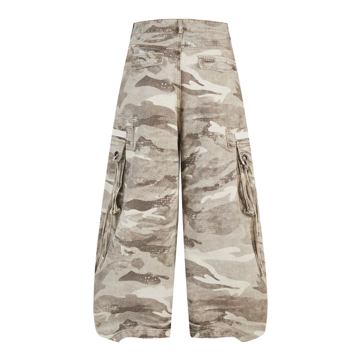 3-6-5.shop Camo Wide-Leg Cargo Pants