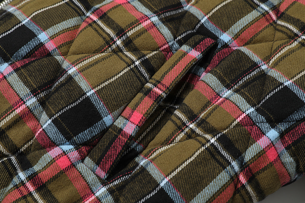 3-6-5.shop Reversible Plaid Fur Hooded Jacket